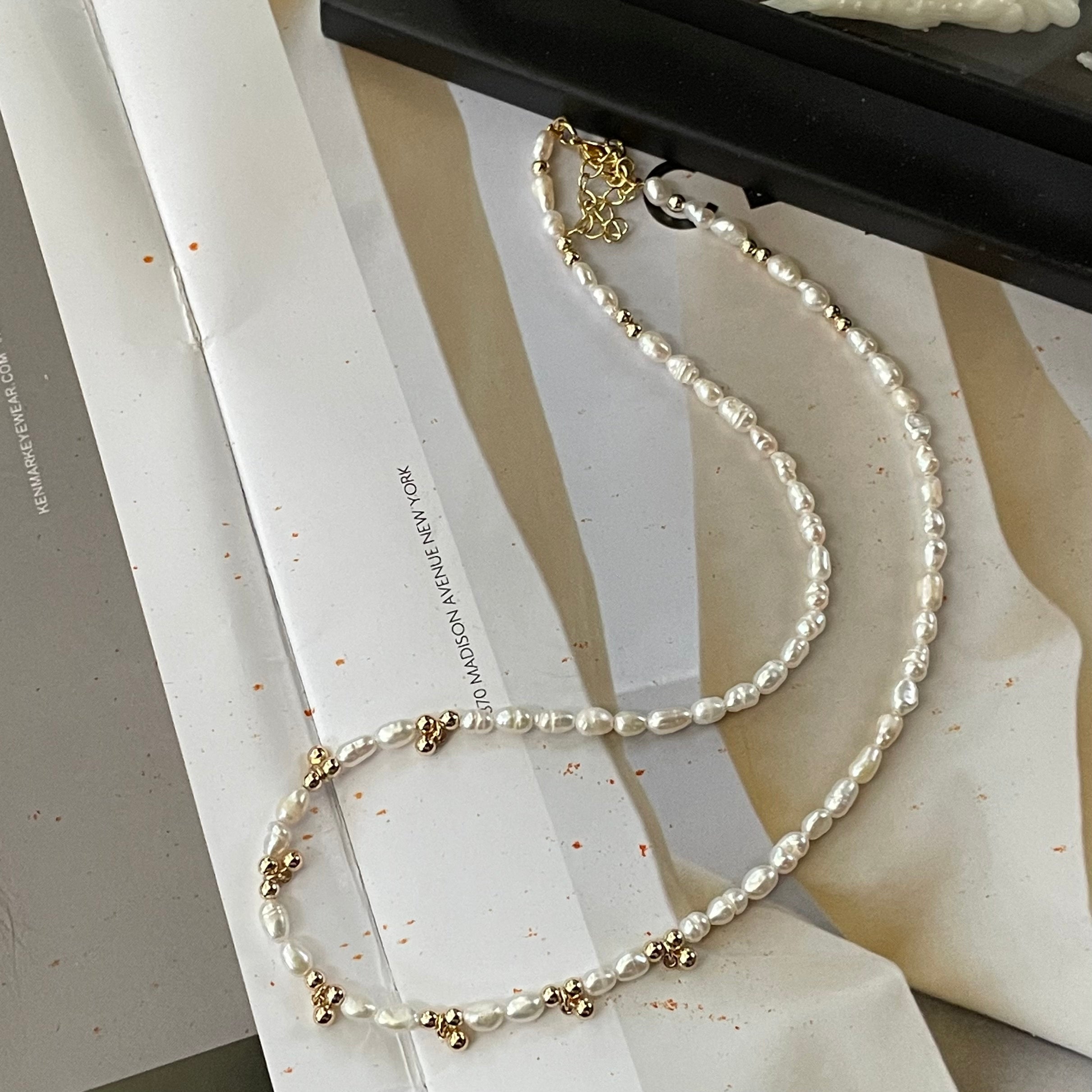 Adjustable Pearl Bell Necklace 14K Gold Filled Delicate Jewelry