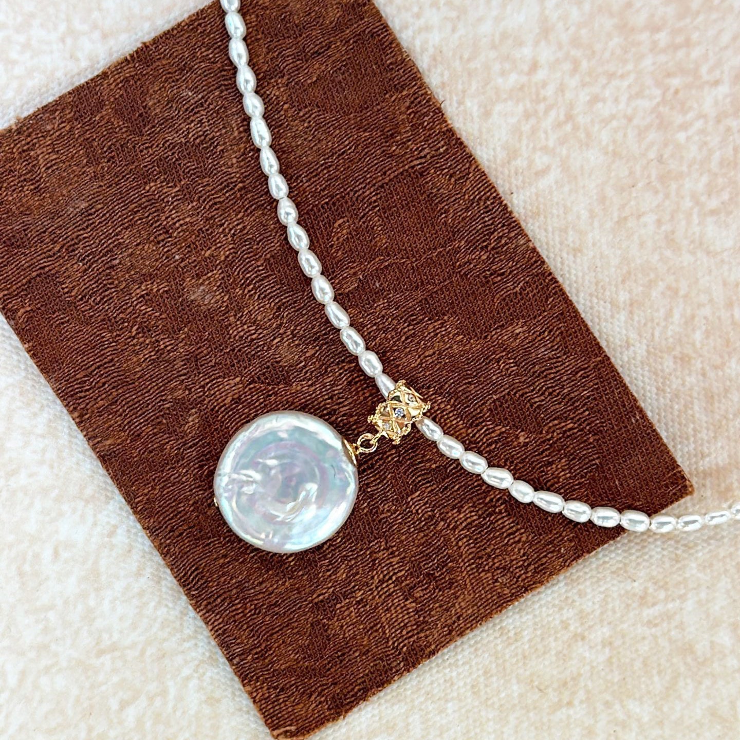 Elegant Coin Pearl Necklace Adjustable Gold Baroque Jewelry