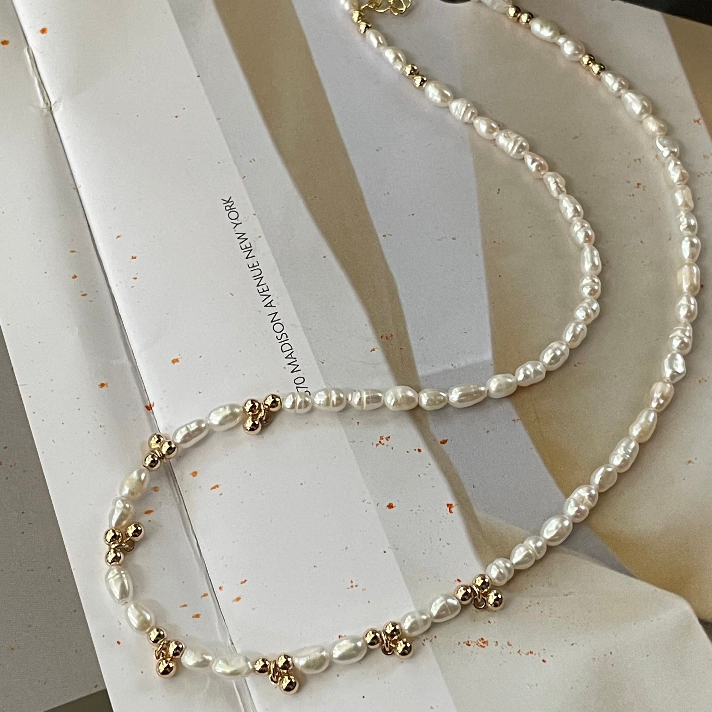 Adjustable Pearl Bell Necklace 14K Gold Filled Delicate Jewelry