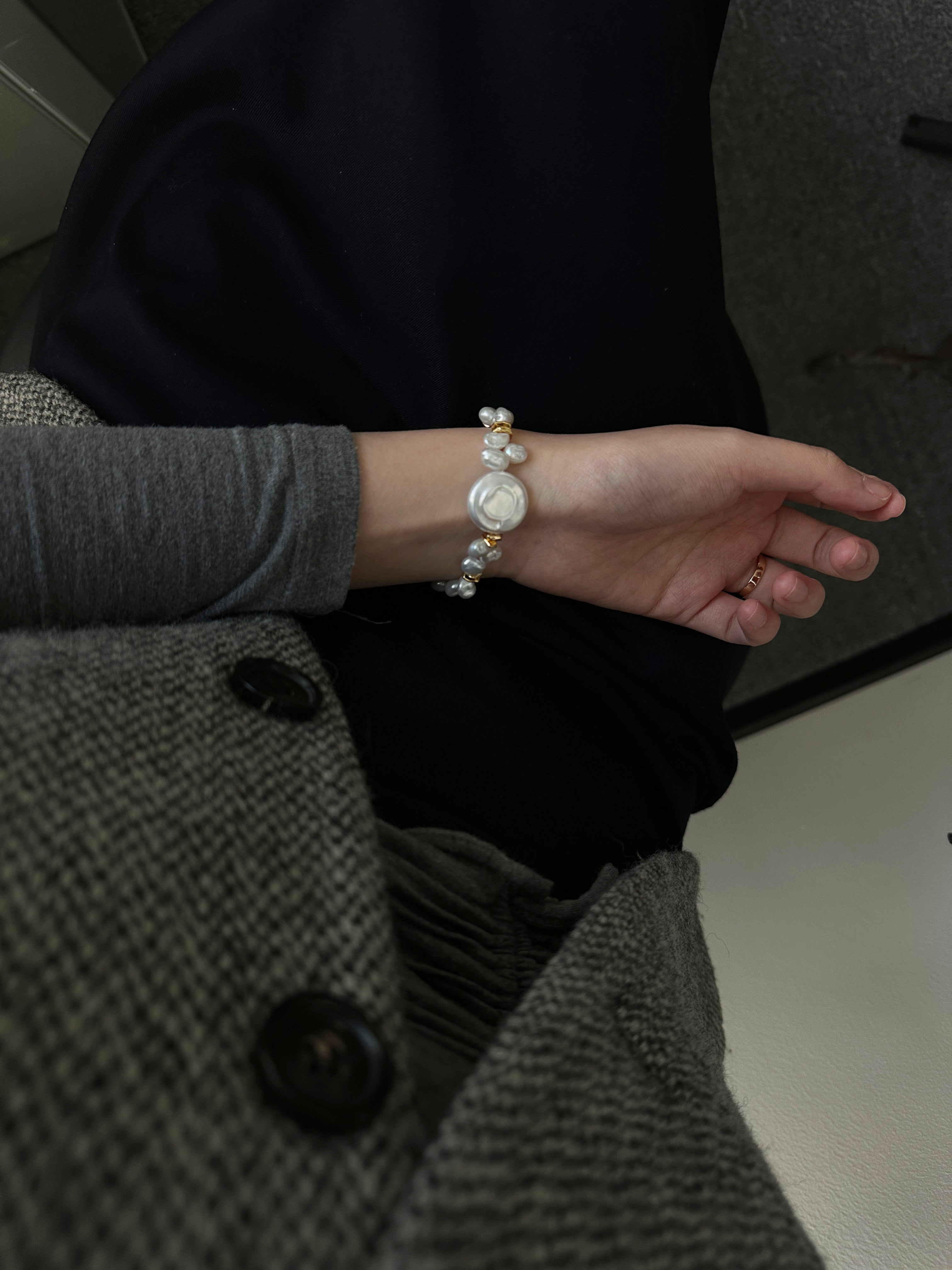Dainty Strand Natural Keshi Pearl Adjustable Slider Bracelet Jewelry