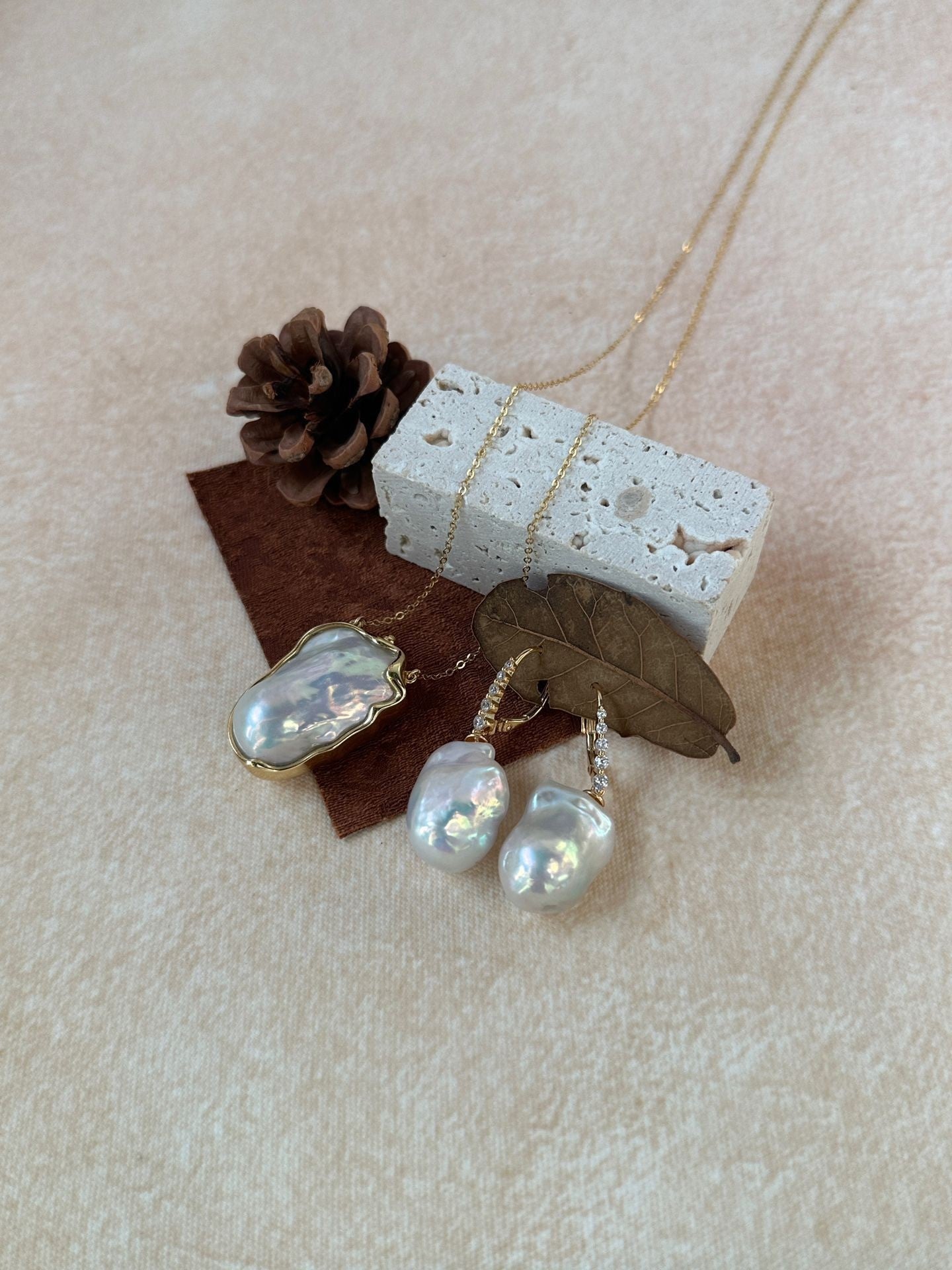 Baroque Pearl Drop Earrings Vintage Inspired Bridal Wedding Jewelry